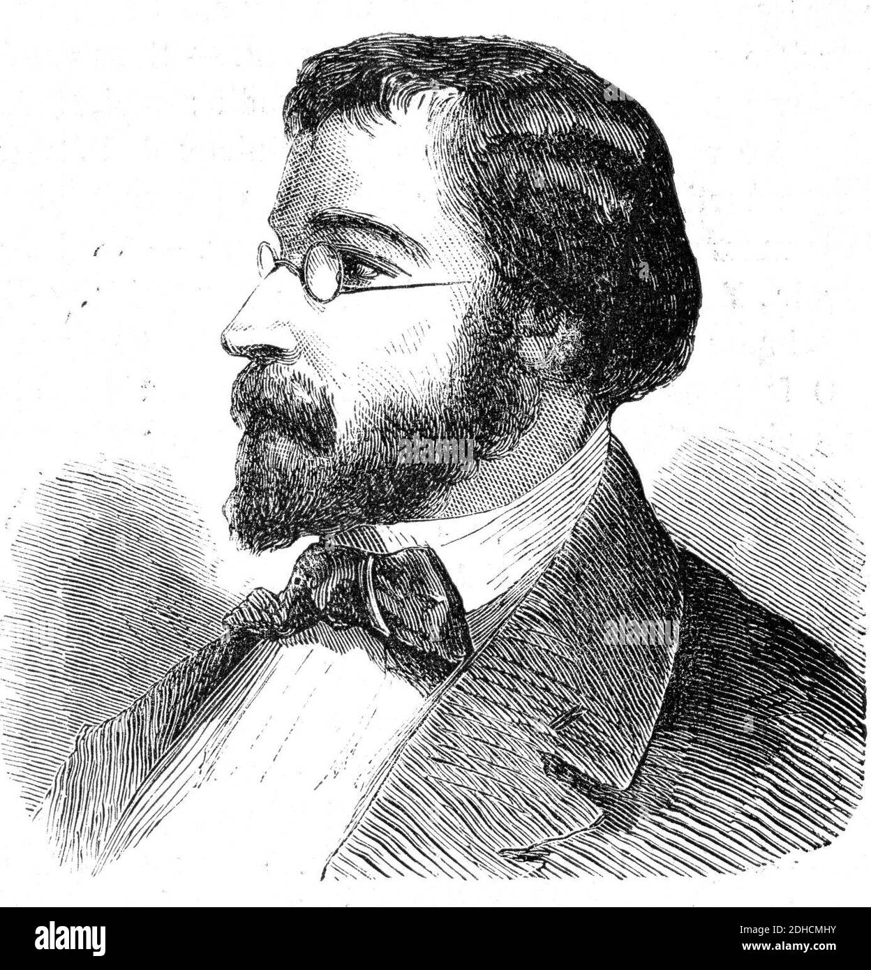 L'Illustration 1862 gravure ministre Depretis. Stock Photo