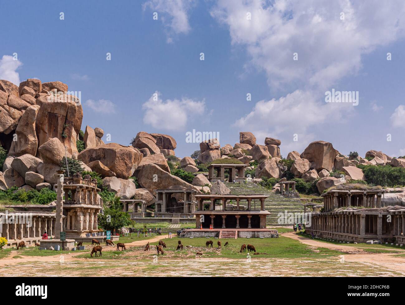 Hampi, Karnataka, India November 4, 2013 Nandi Monolith Statue