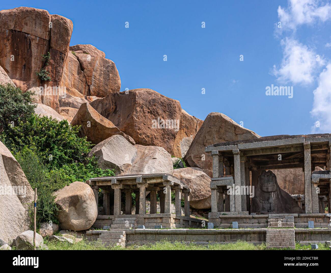 Hampi, Karnataka, India November 4, 2013 Nandi Monolith Statue