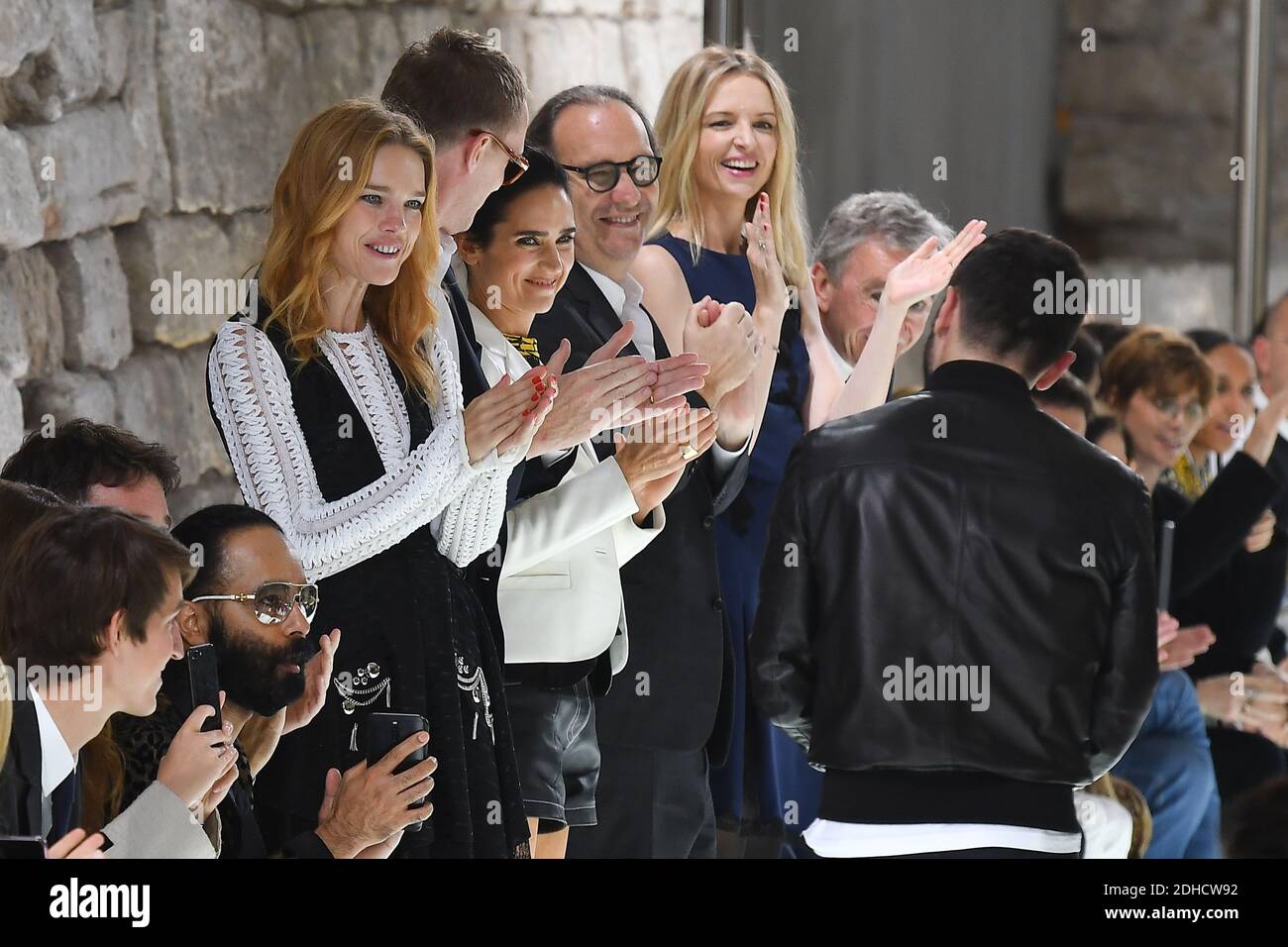 Bernard et Delphine Arnault, Xavier Niel after the show Givenchy