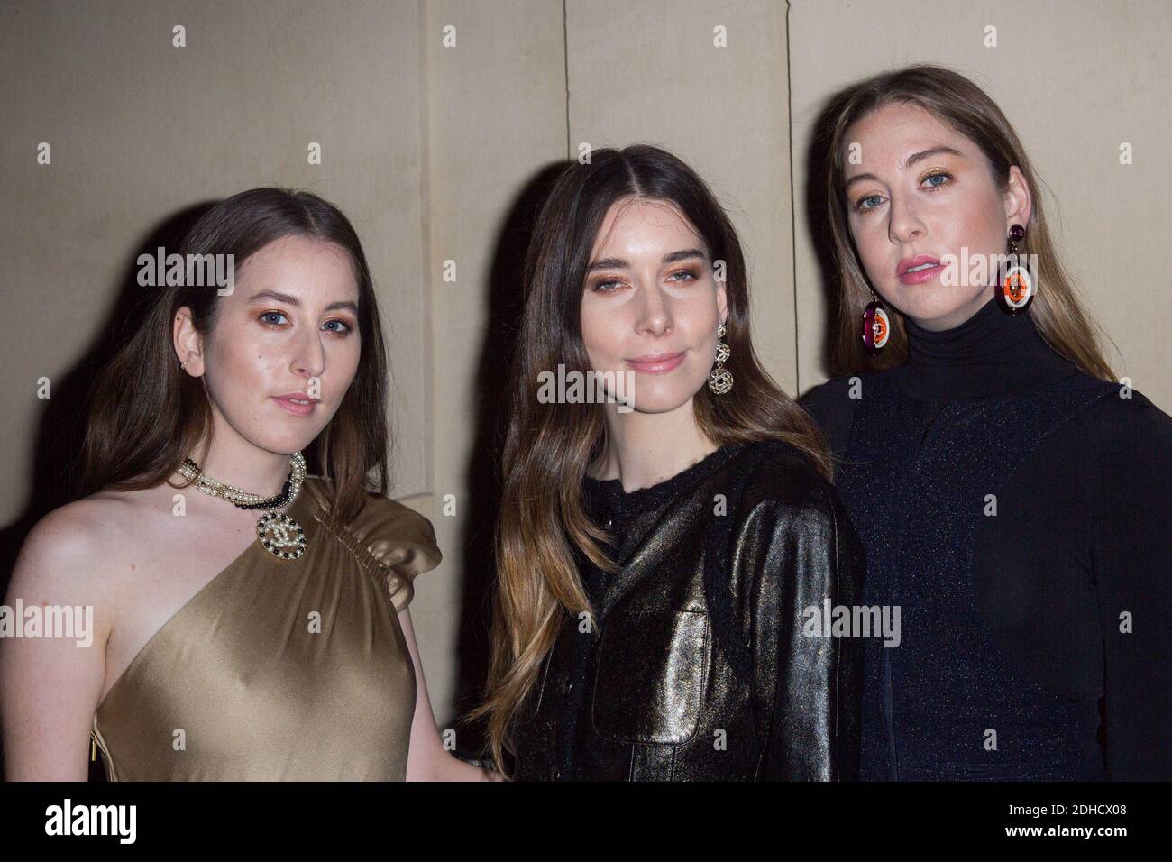 Este Haim, Alana Haim and Danielle Haim arriving the Chanel 'Code Coco