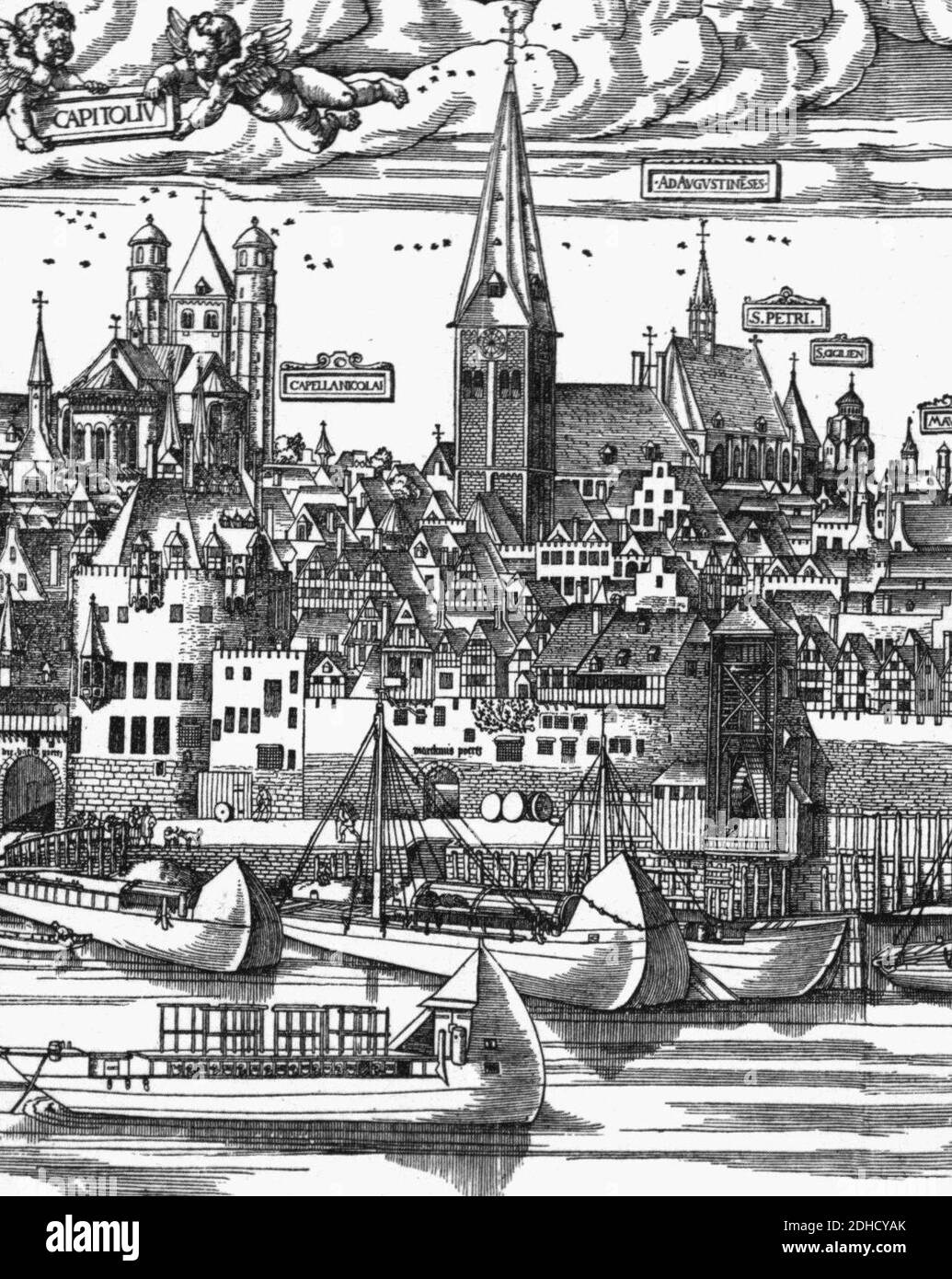 Köln - Woensam Oberländer Schiffe 1531. Stock Photo
