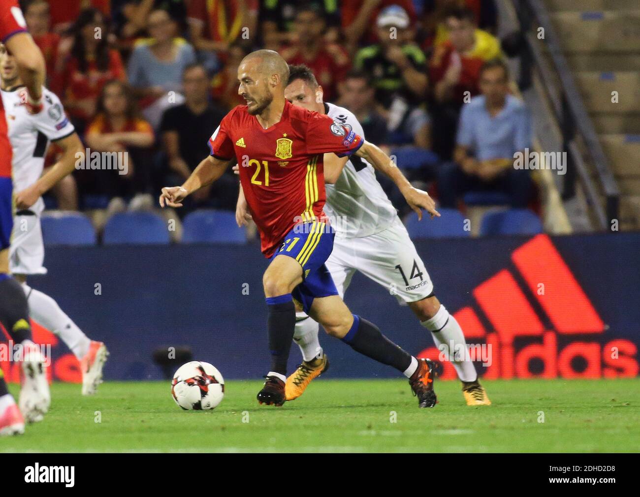 David Silva, Spain in action during the World Cup qualification match between Spain vs Albania in Alicante, Spain, on October 06, 2017. Photo by Giuliano Bevilacqua/ABACAPRESS.COM Stock Photo