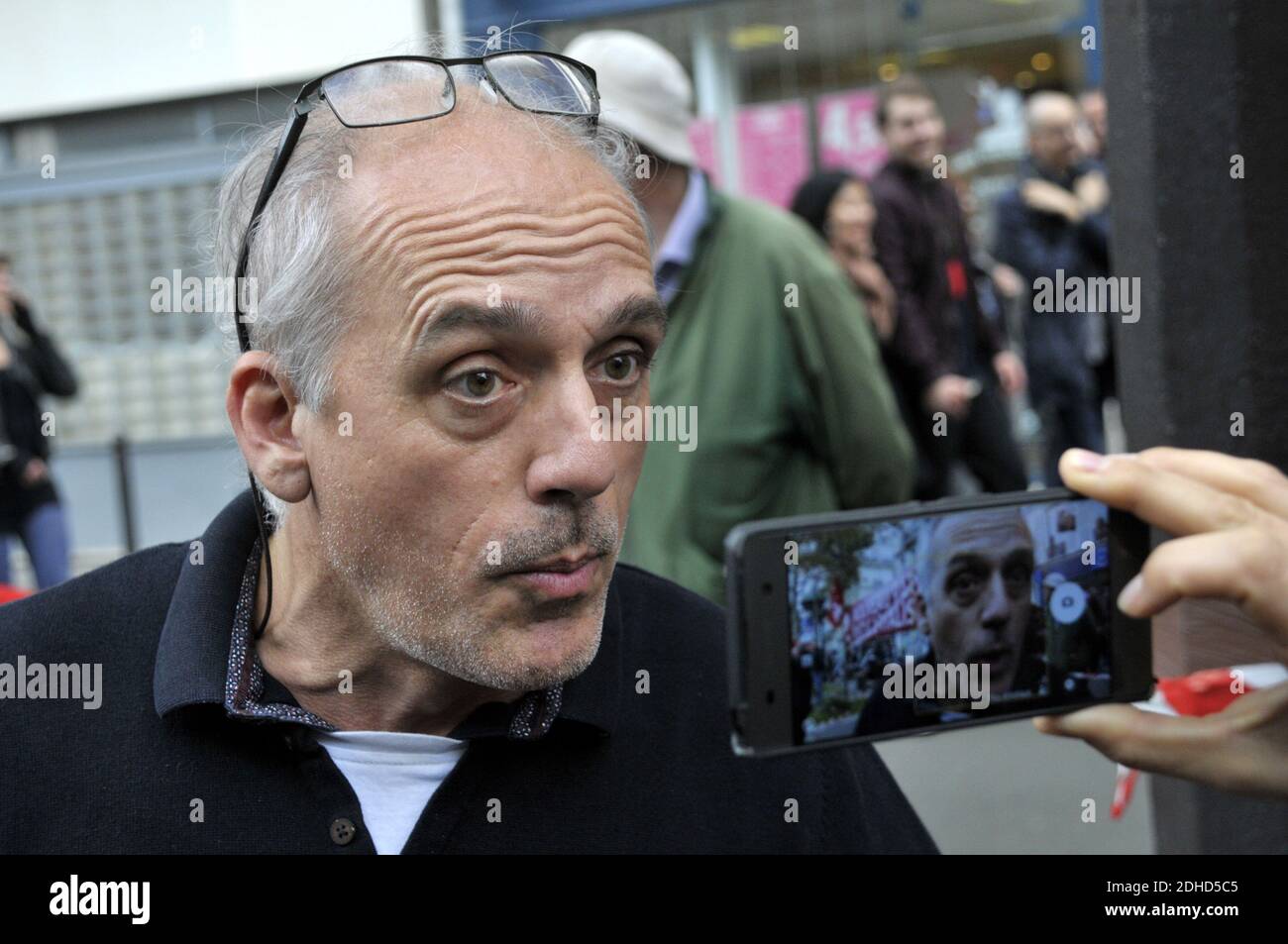 NPA 's Philippe Poutou at the French public sector workers strike and protest against Macron in Paris, France on October 10, 2017. Photo by Alain Apaydin/ABACAPRESS.COM Stock Photo