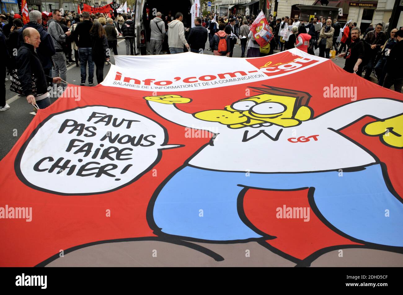 French public sector workers strike and protest against Macron in Paris, France on October 10, 2017. Photo by Alain Apaydin/ABACAPRESS.COM Stock Photo