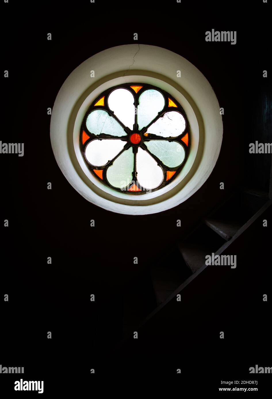 Lights come through the stained glass window Stock Photo Alamy