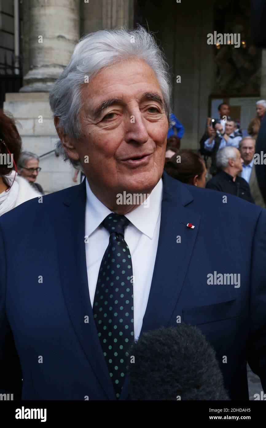 JeanLoup Dabadie attending funerals of french actor Jean Rochefort, in