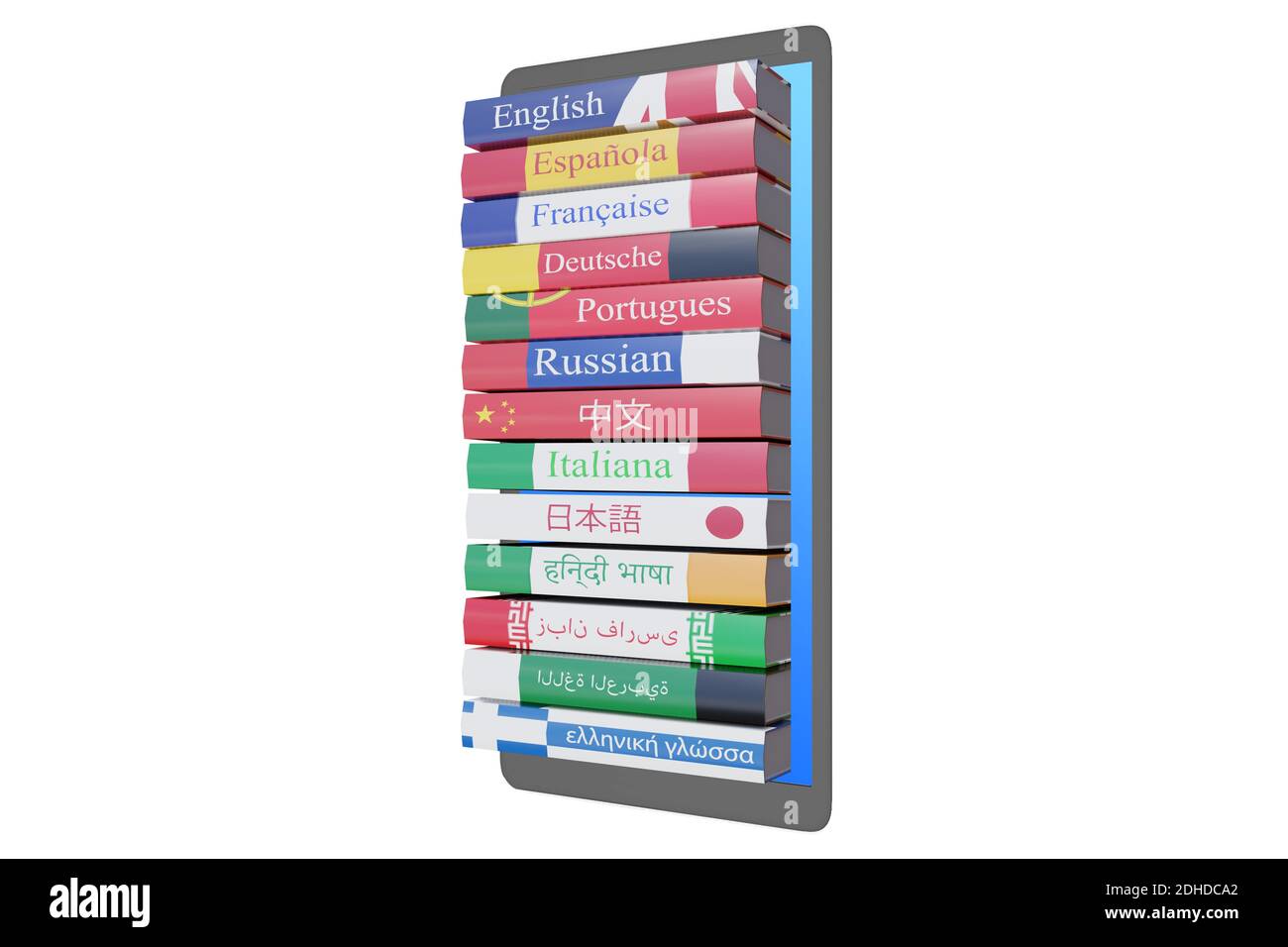 Online language learning - 3d rendering Stock Photo - Alamy