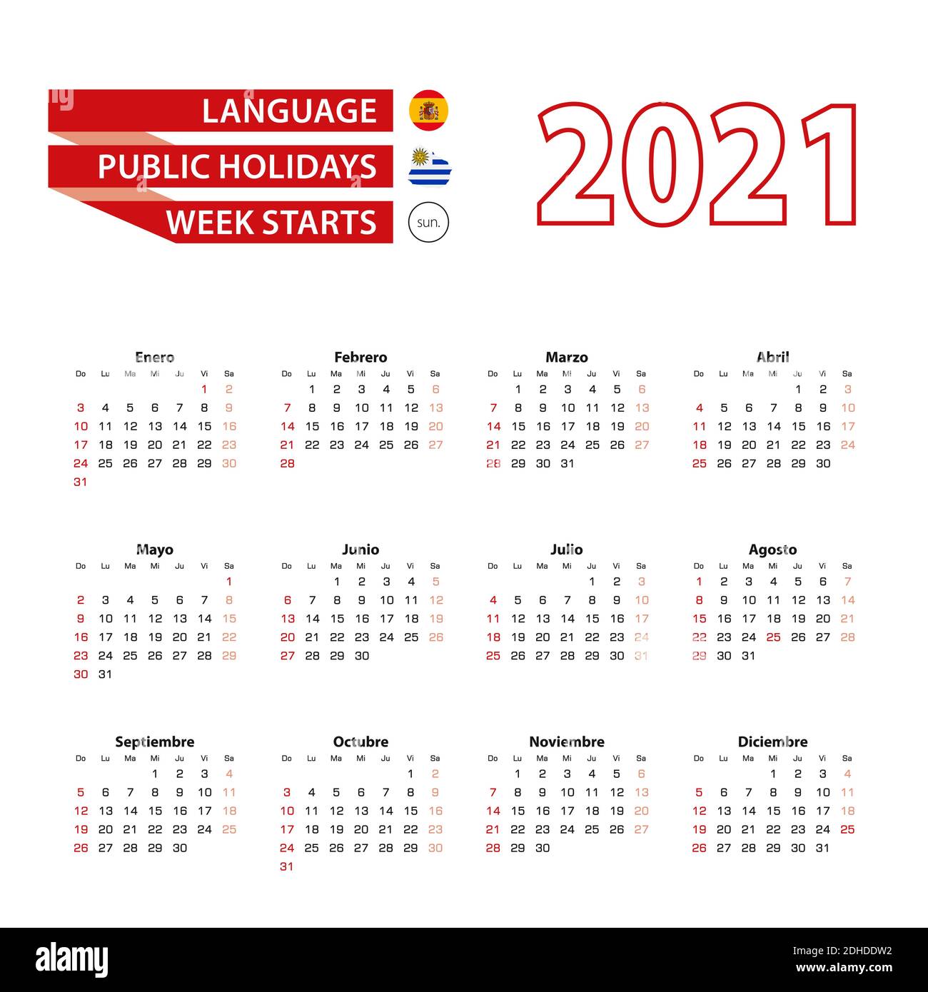 Spanish December Month Calendar High Resolution Stock Photography And Images Alamy