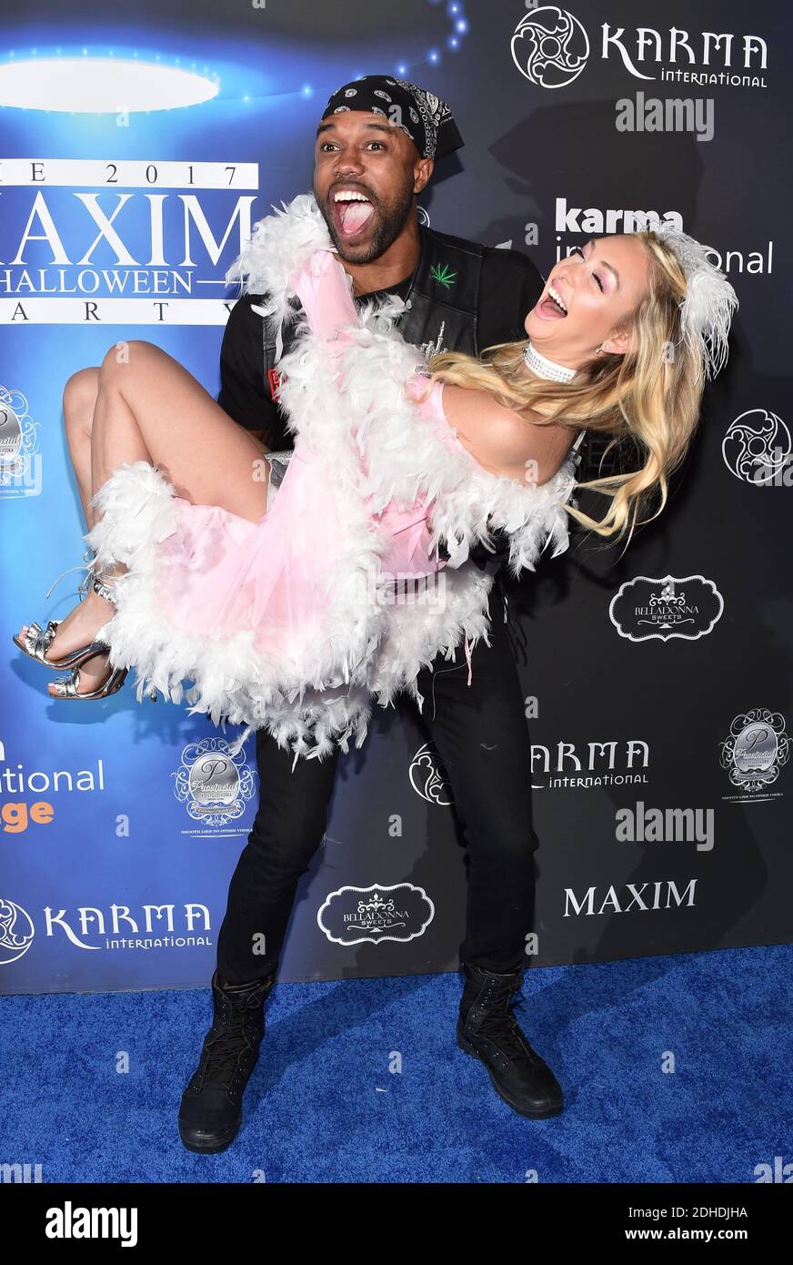 DeMario Jackson, Corinne Olympios attend the 2017 Maxim Halloween Party