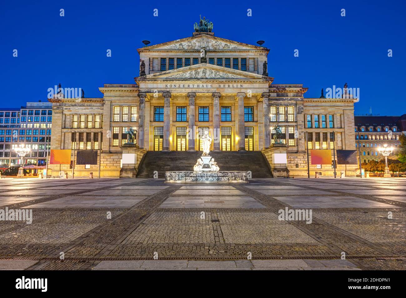 The Konzerthaus Berlin at the Gendarmenmarkt at night Stock Photo