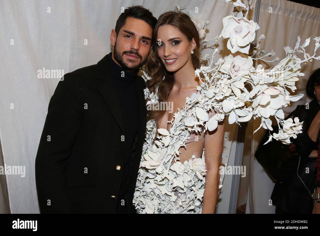 Ellen Batelaan et son compagnon Rodolphe Cuvelier backstage lors du