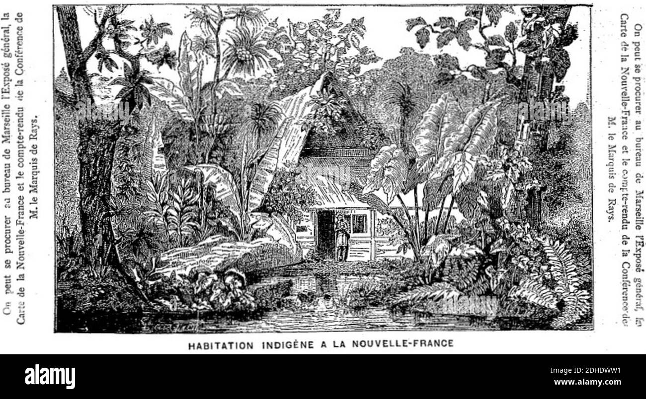 La Nouvelle France Habitation indigène. Stock Photo