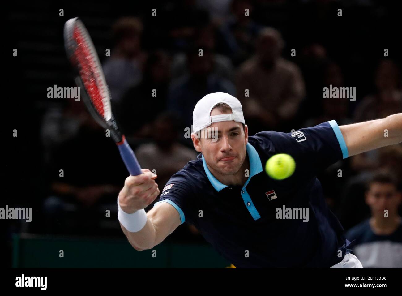 USA's John Isner playing in the 1/2 of finals of the Rolex Tennis