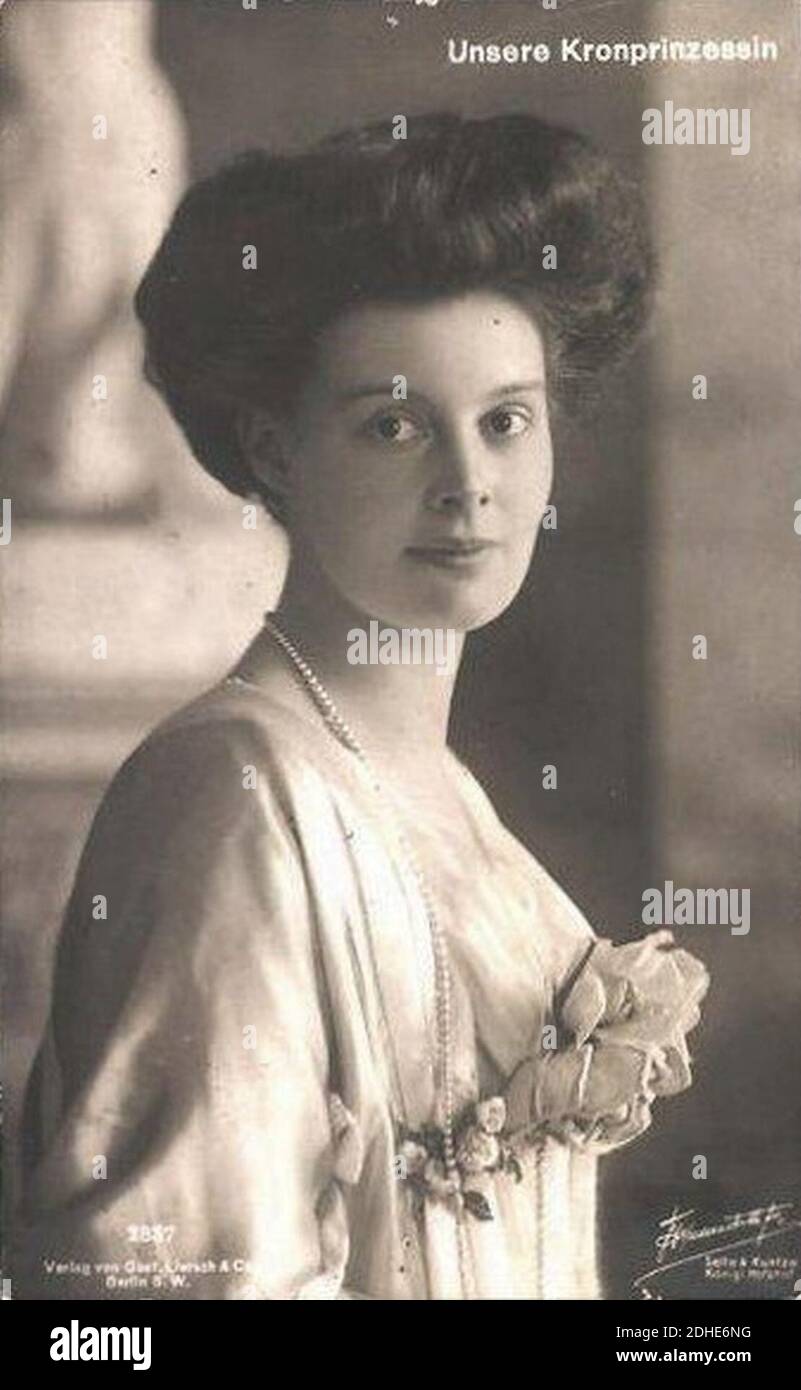 Kronprinzessin Cecilie mit Hochsteckfrisur 1911. Stock Photo