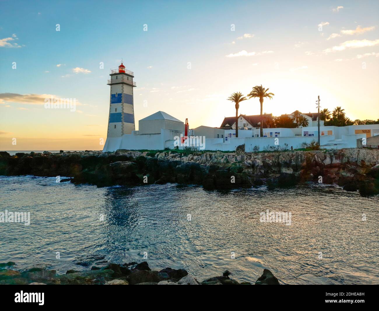 Lighthouse tower at the sunset. Santa Marta Lighthouse Stock Photo Alamy