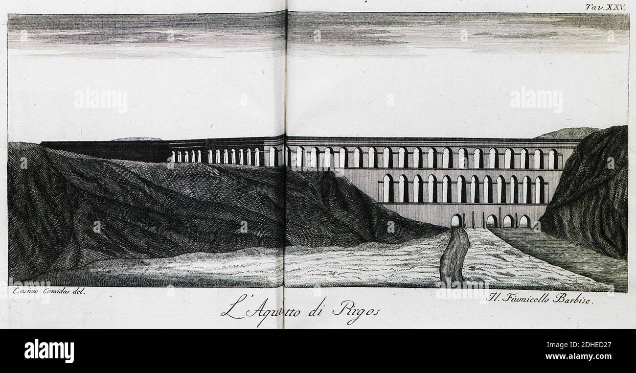 L'aquidotto di Pirgos - Comidas Cosimo - 1794. Stock Photo