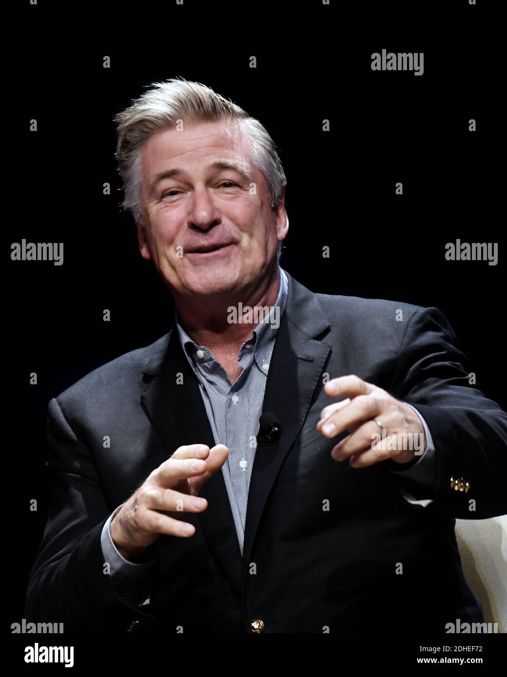 America’s foremost Donald Trump impersonator, Alec Baldwin speaks during an event to discuss the new book 'You Can’t Spell America Without Me ' a political satire of Donald Trump’s presidential memoir, November 14, 2017 at the George Washington Lisner Auditorium in Washington, DC, USA. Photo by Olivier Douliery/ABACAPRESS.COM Stock Photo