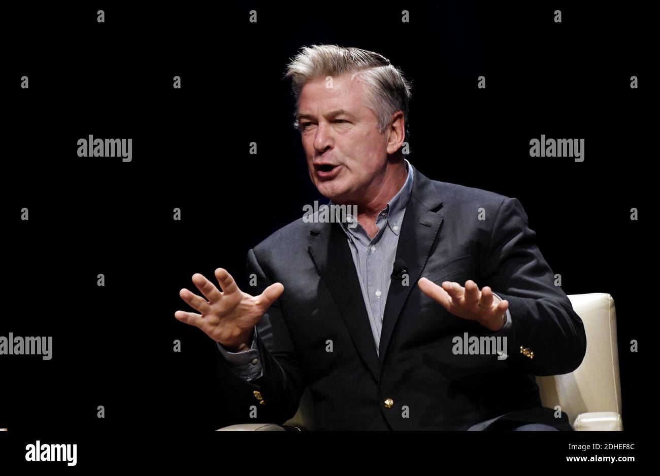 America’s foremost Donald Trump impersonator, Alec Baldwin speaks during an event to discuss the new book 'You Can’t Spell America Without Me ' a political satire of Donald Trump’s presidential memoir, November 14, 2017 at the George Washington Lisner Auditorium in Washington, DC, USA. Photo by Olivier Douliery/ABACAPRESS.COM Stock Photo