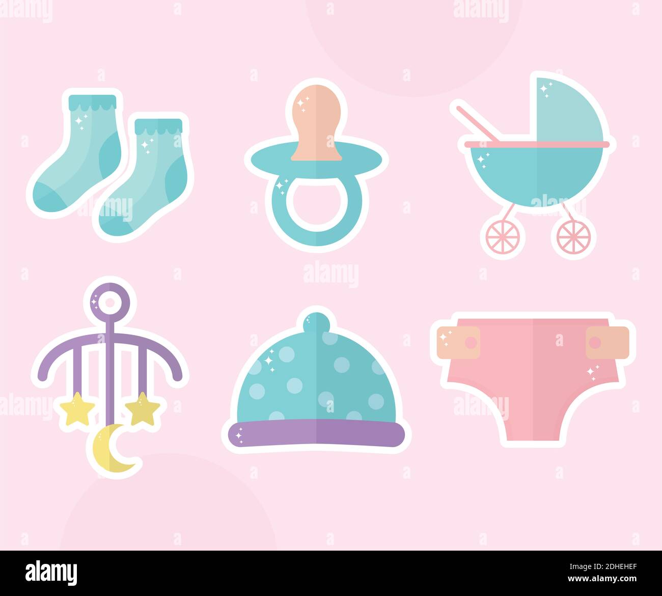 bundle of baby shower icons Stock Vector Image \u0026 Art - Alamy, image size:1300x1169