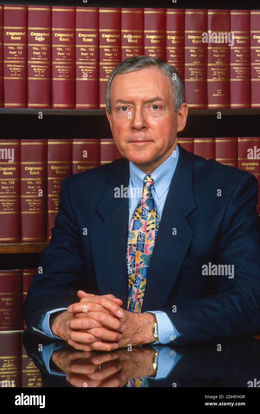 WASHINGTON, DC, USA, DECEMBER 16, 1994 - U.S. Senator Orrin Hatch (R-Utah) in his office. Stock Photo