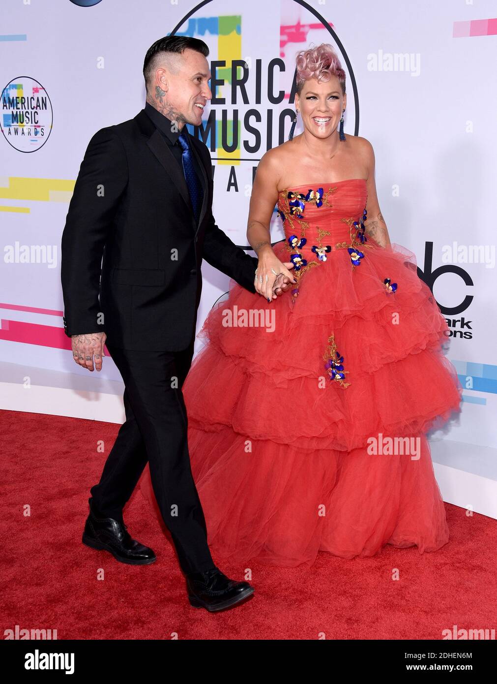 Pink and Carey Hart attend the 2017 American Music Awards at Microsoft Theater on November 19, 2017 in Los Angeles, CA, USA. Photo by Lionel Hahn/ABACAPRESS.COM Stock Photo
