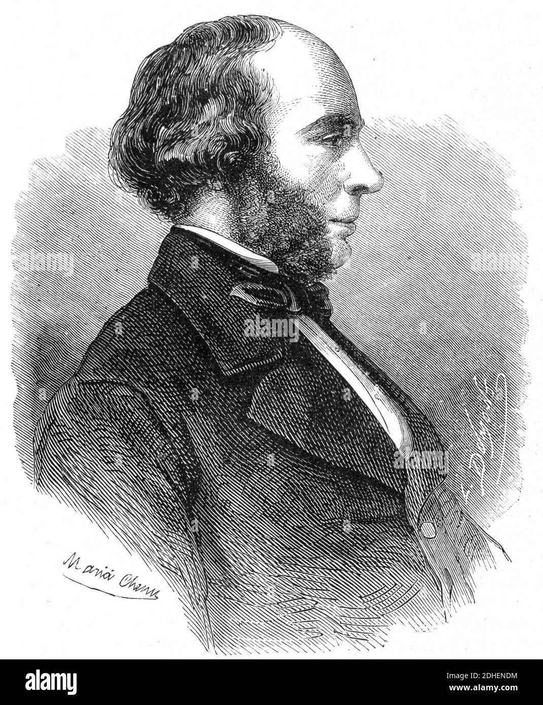 L'Illustration 1862 gravure John Ericsson. Stock Photo
