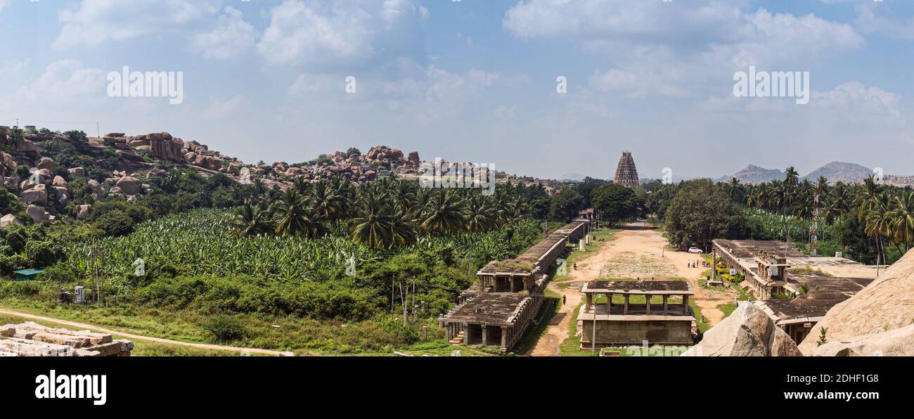 Hampi, Karnataka, India November 4, 2013 Looking west from Nandi