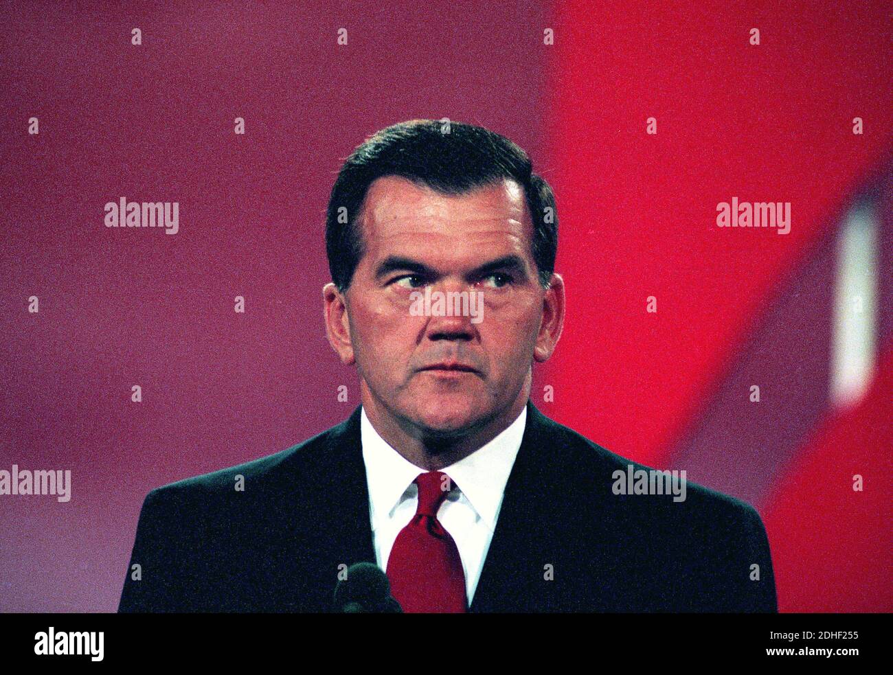 Governor Tom Ridge (Republican of Pennsylvania) speaks at the 1996 Republican National Convention at the San Diego Convention Center in San Diego, California on August 14, 1996. Photo by Ron Sachs / CNP/ABACAPRESS.COM Stock Photo