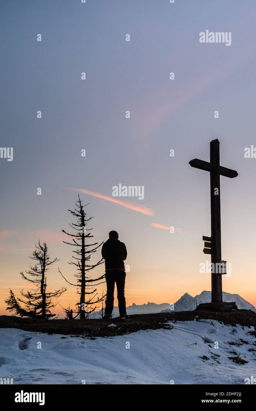 Man standing on top of mountain hi-res stock photography and images - Alamy