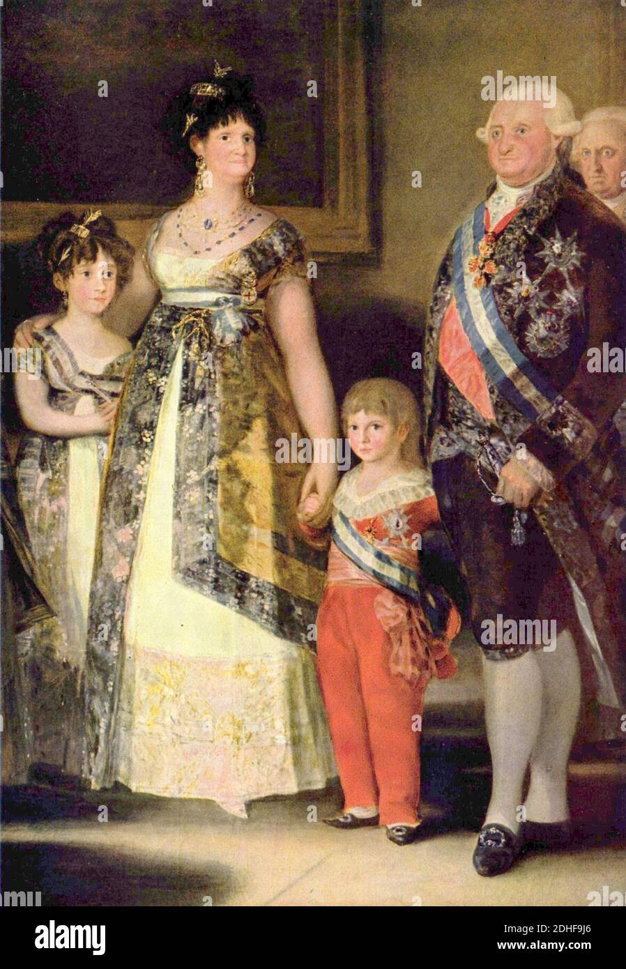 La familia de Carlos IV, Francisco de Goya (detail). Stock Photo
