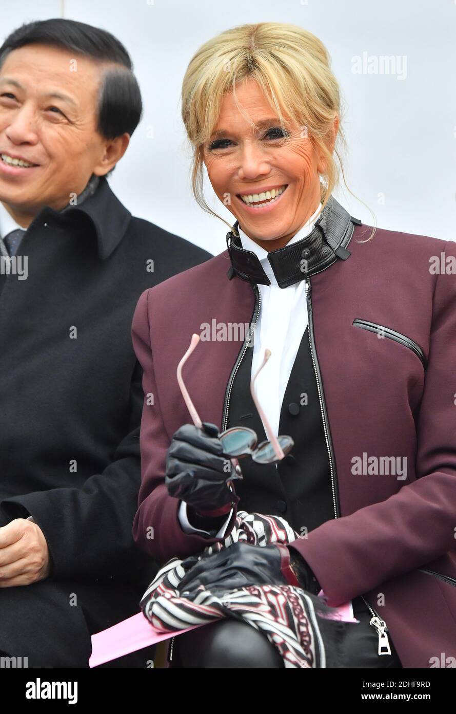 Brigitte Macron participates in baby panda Yuan Meng's naming ceremony at  the Beauval Zoo. Beauval, France on december 4, 2017.Photo By Christian  Liewig/ ABACAPRESS.COM Stock Photo - Alamy
