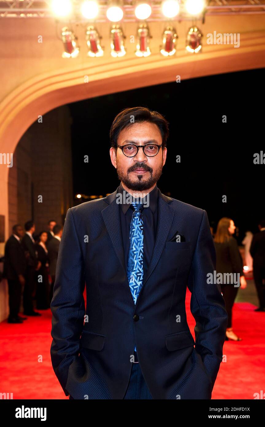The Indian actor, Irfan Khan, arrives to the screening of Hostiles and to the opening ceremony of the 14th International Film Festival at Dubai, United Arab Emirates on December 6th, 2017. Photo by Ammar Abd Rabbo/ABACAPRESS.COM Stock Photo