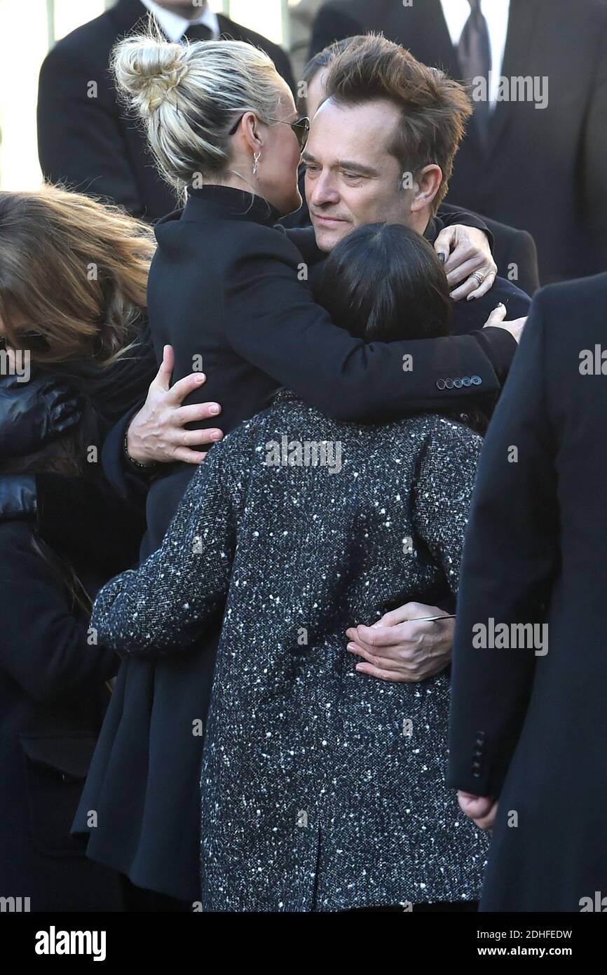 Son of Johnny Hallyday David Hallyday, Laeticia Hallyday, wife of late  French singer Johnny Hallyday, her children Jade and Joy, son of Johnny  Hallyday David Hallyday, daughter Laura Smet arriving at the