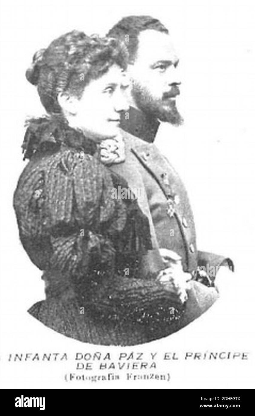 La infanta Doña Paz y el Príncipe de Baviera de Franzen. Stock Photo