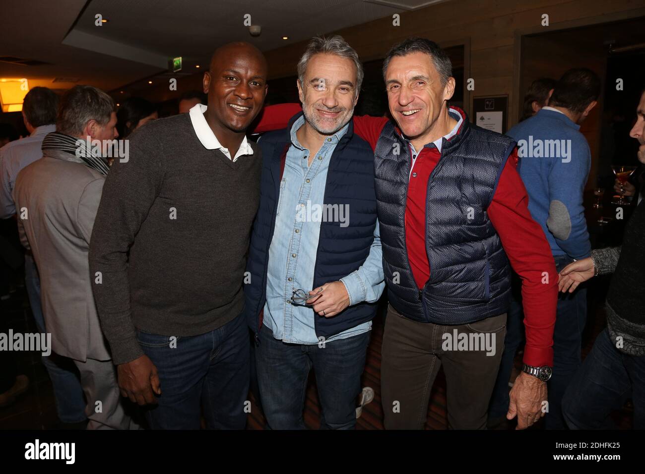 EXCLUSIVE - Olivier Girault, Christophe Cessieux and Thierry Bourguignon  attending the 10th RMC Sport Games Party in Val d'Isere, France, on  December 10, 2017. Photo by Jerome Domine/ABACAPRESS.COM Stock Photo - Alamy