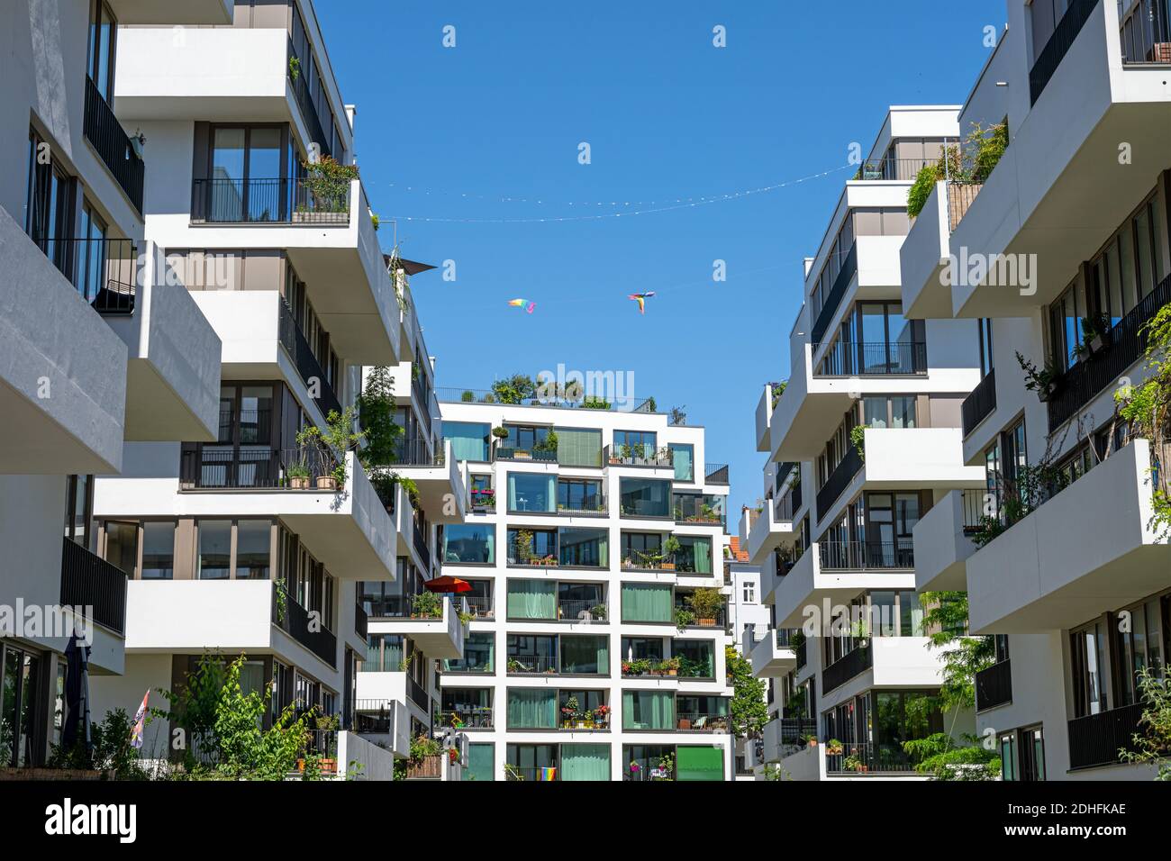 Modern upscale apartment buildings seen in Berlin, Germany Stock Photo ... - Upscale Apartment Building Features