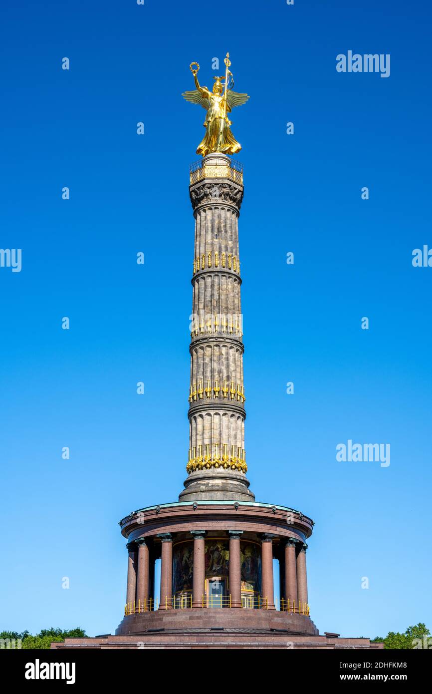 The Victory Column in the Tiergarten in Berlin, Germany Stock Photo