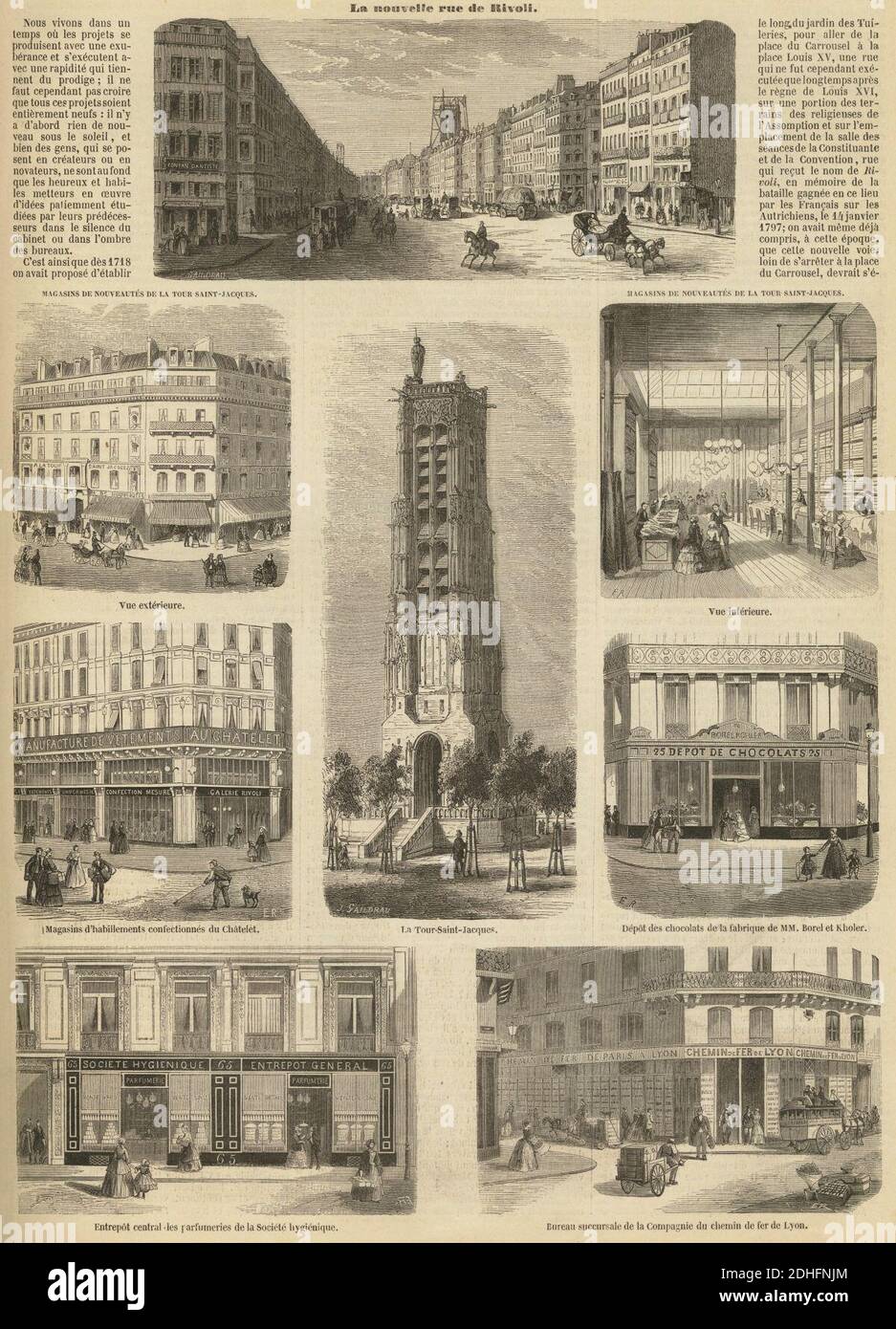 La nouvelle rue de Rivoli, 1854. Stock Photo