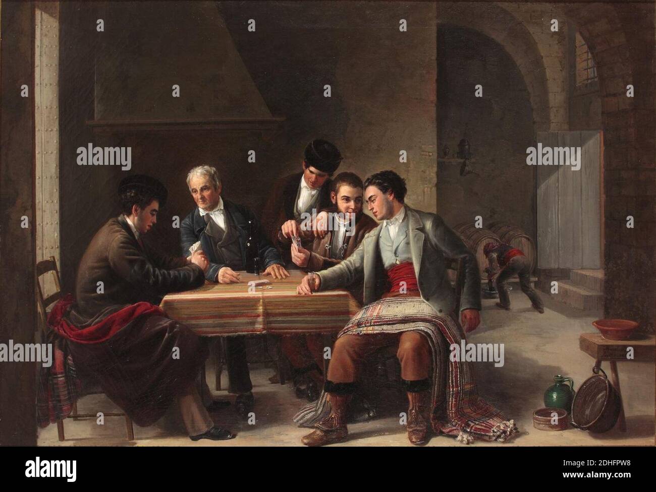 La partida de cartas, de Manuel Barrón Stock Photo Alamy