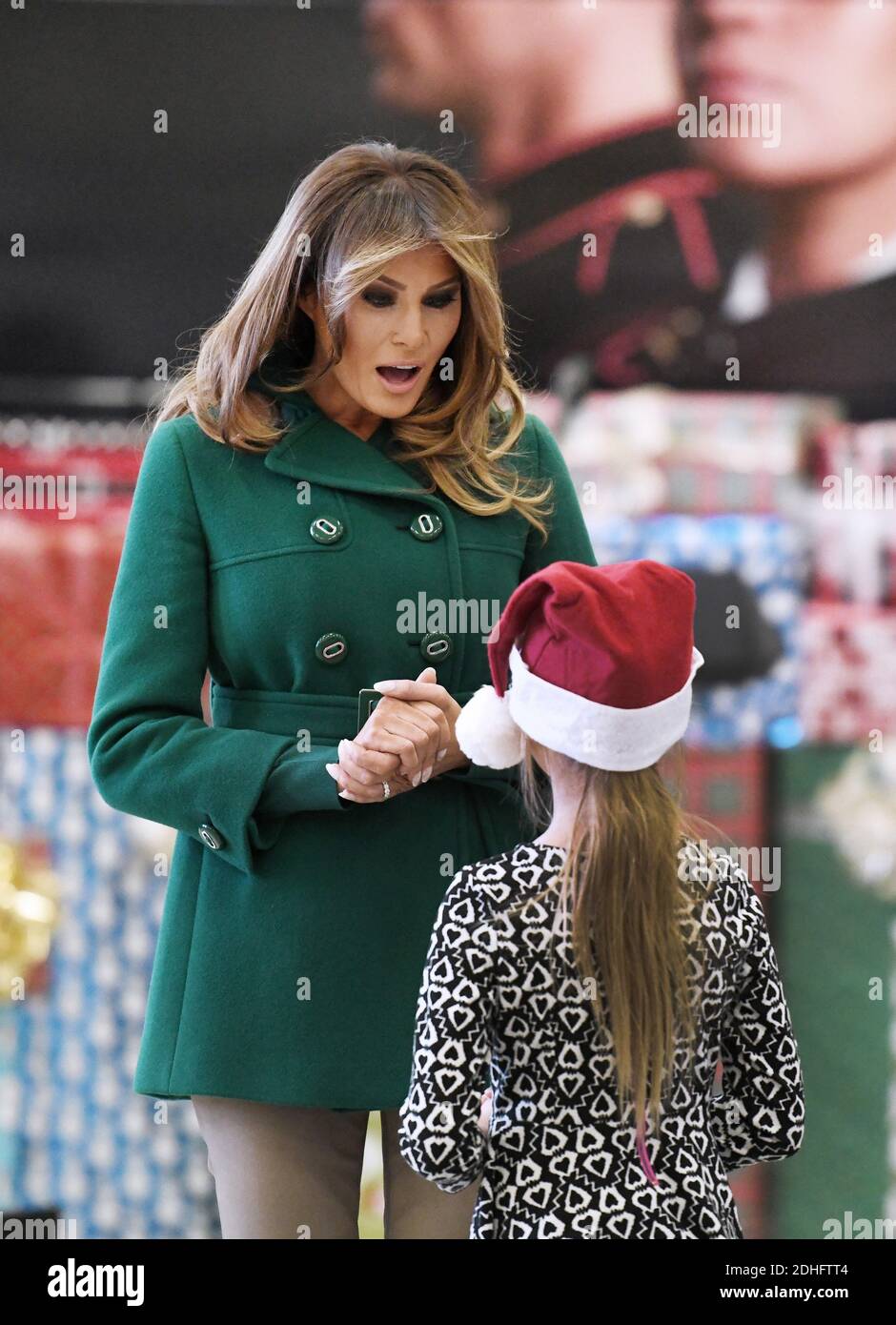 U.S. first lady Melania Trump helps to sort toys with Marines for the Marine Corps' Toys for Tots Campaign December 13, 2017 at Joint Base Anacostia-Bolling in Washington, DC, USA. Photo by Olivier Douliery/ABACAPRESS.COM Stock Photo