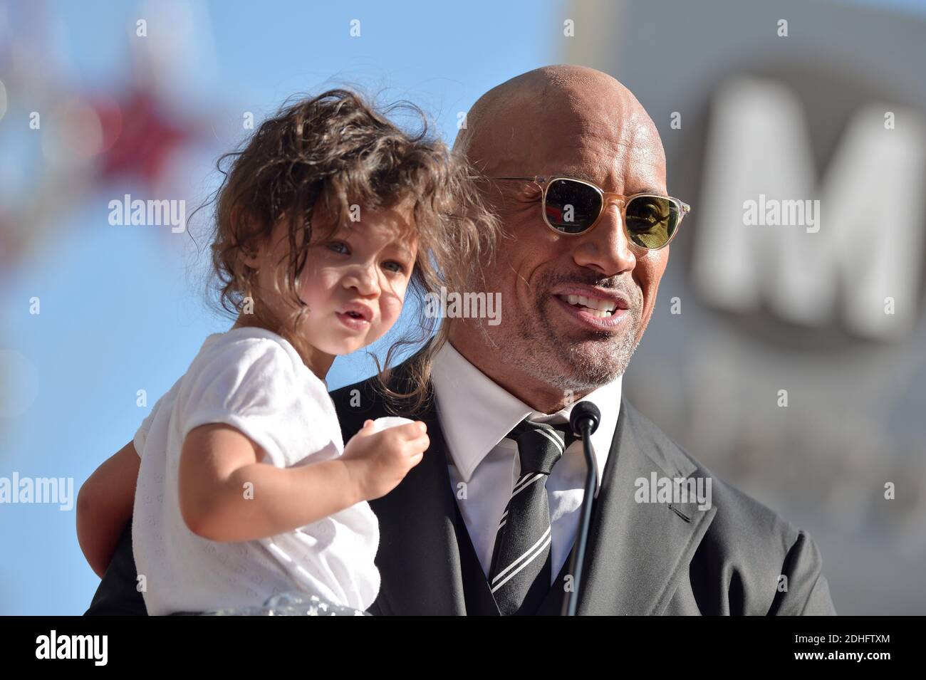 Jasmine Johnson attends the ceremony honoring her father Dwayne Johnson