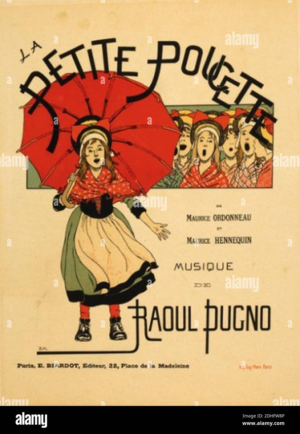 La Petite Poucette poster by de Monvel. Stock Photo