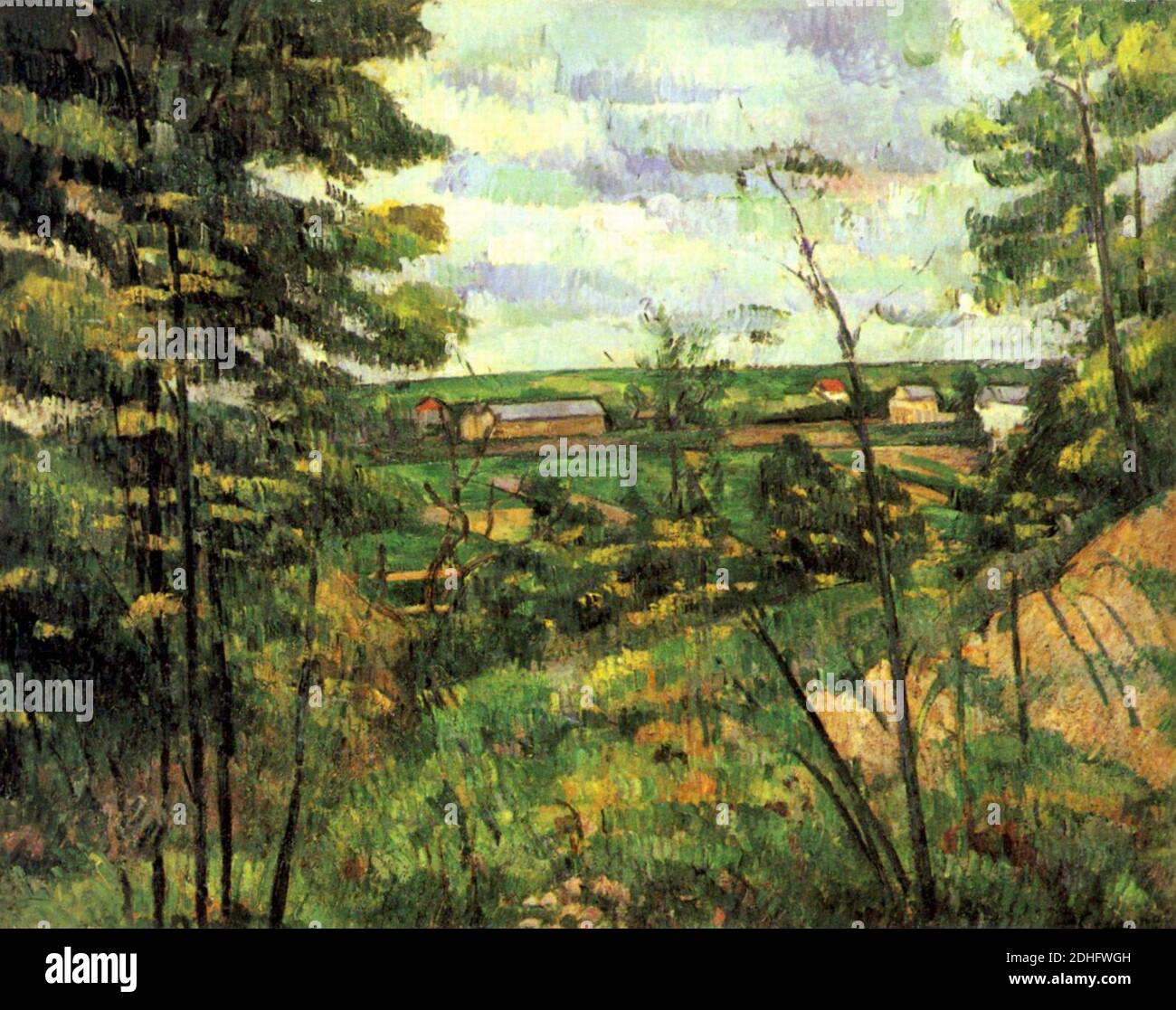 La Plaine de Saint-Ouen-l'Aumône vue prise des carrières du Chou, par Paul Cézanne, Yorck. Stock Photo