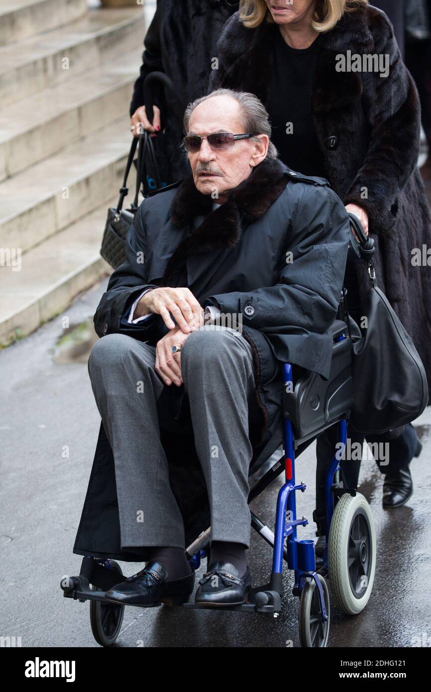 Nicolas Sarkozy's father, Pal Sarkozy de Nagy-Bocsa, attending the funeral of Andree Sarkozy aka Dadue, mother of Former French President Nicolas Sarkozy, at Saint-Jean-Baptiste church in Neuilly-Sur-Seine, France on December 18, 2017. Photo by ABACAPRESS.COM Stock Photo