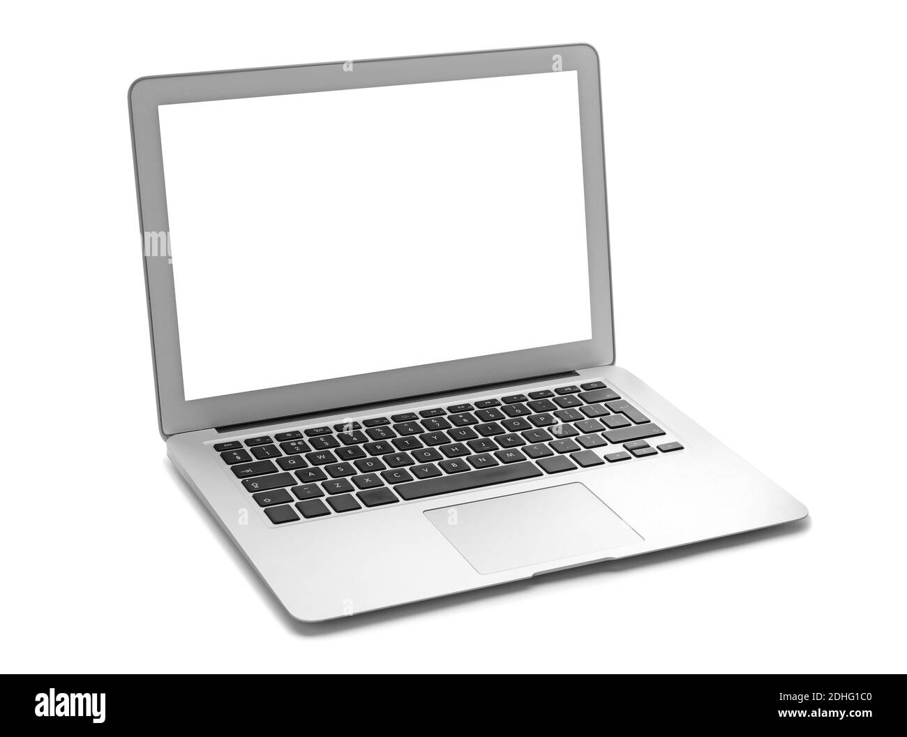 Modern laptop on white background Stock Photo