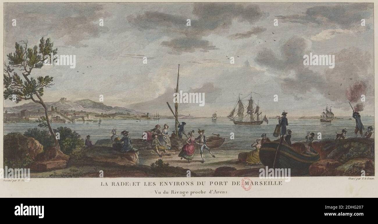 La rade et les environs de Marseille en 1776. Stock Photo
