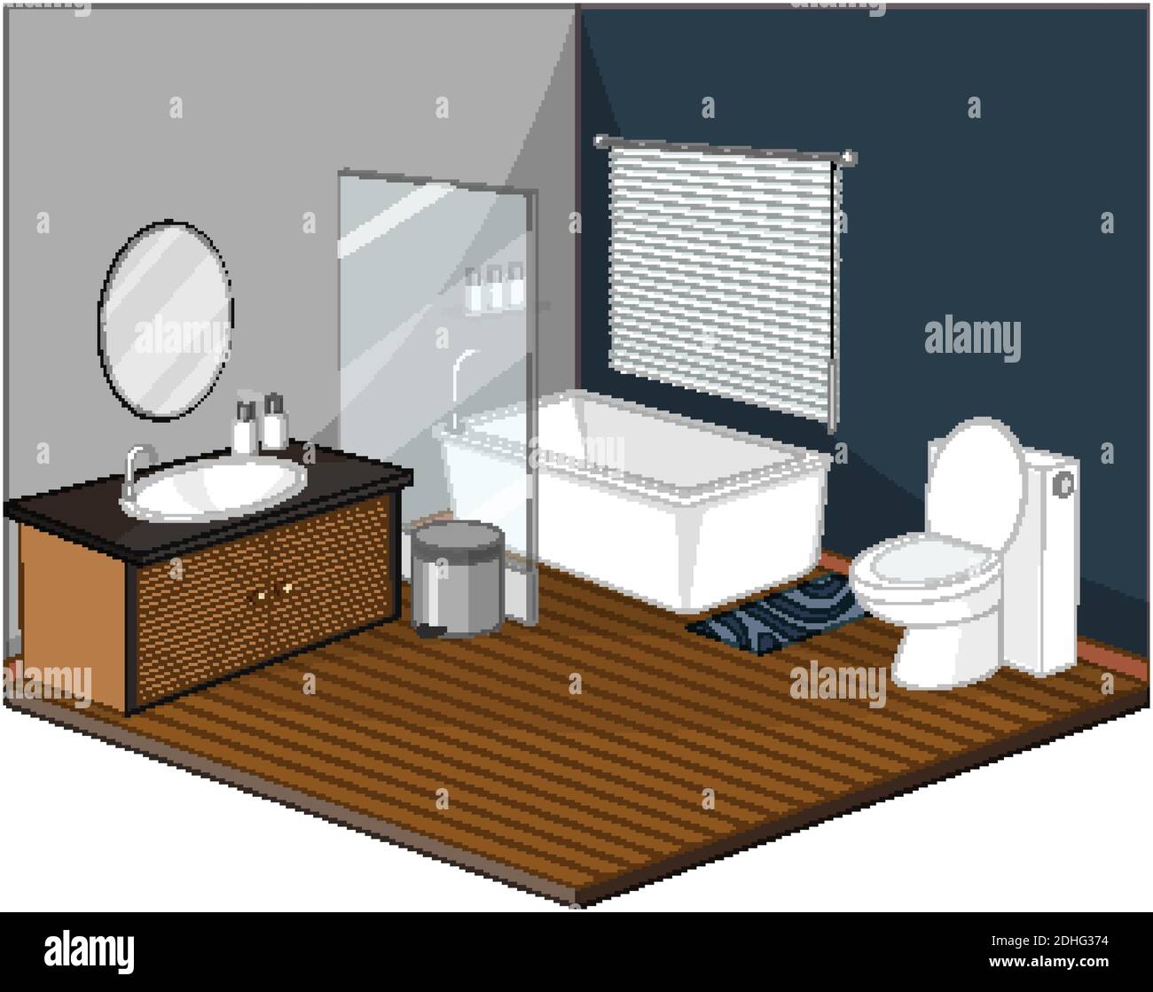 Bathroom interior with furniture illustration Stock Vector Image & Art ...