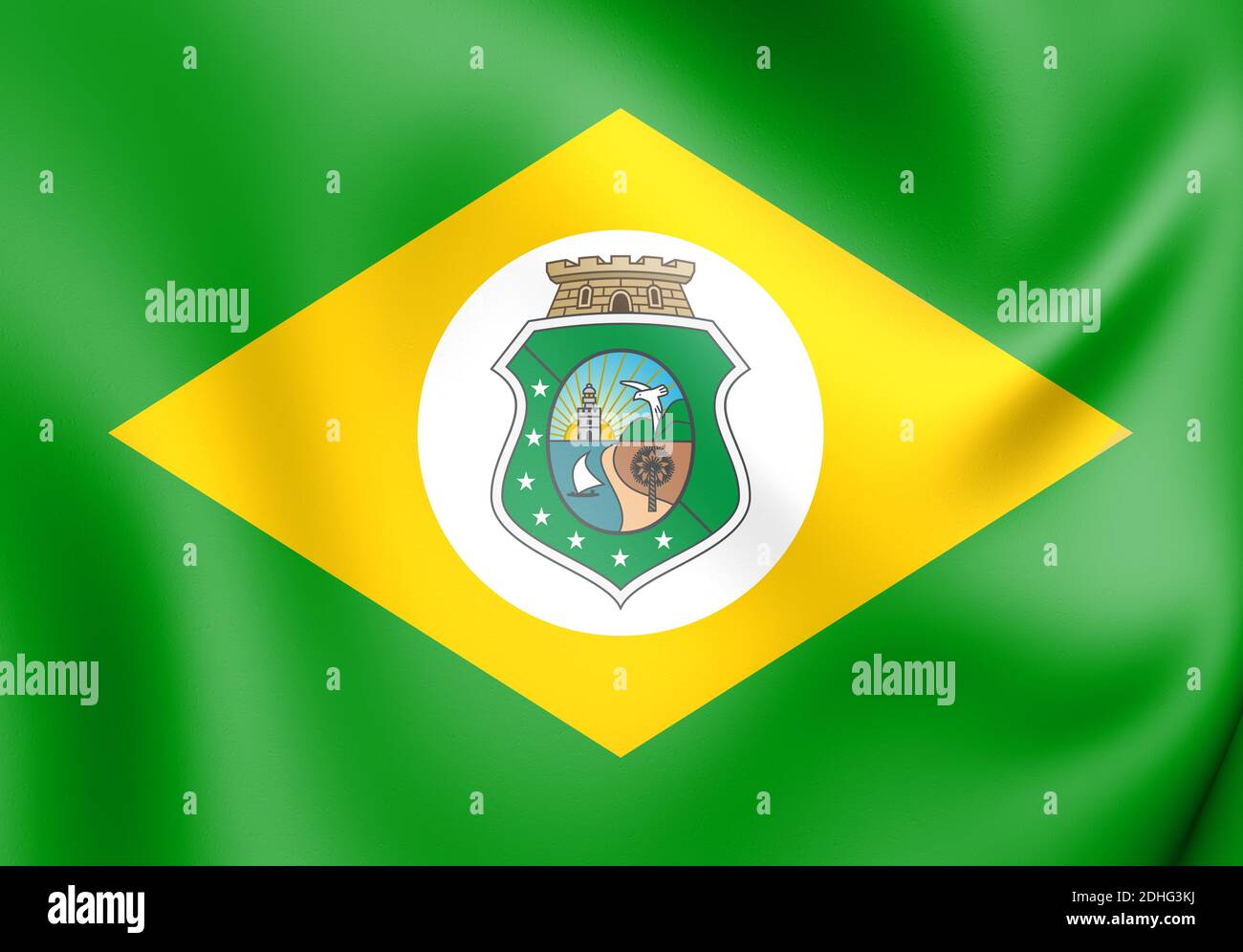 3D Flag of Ceara, Brazil. 3D Illustration. Stock Photo