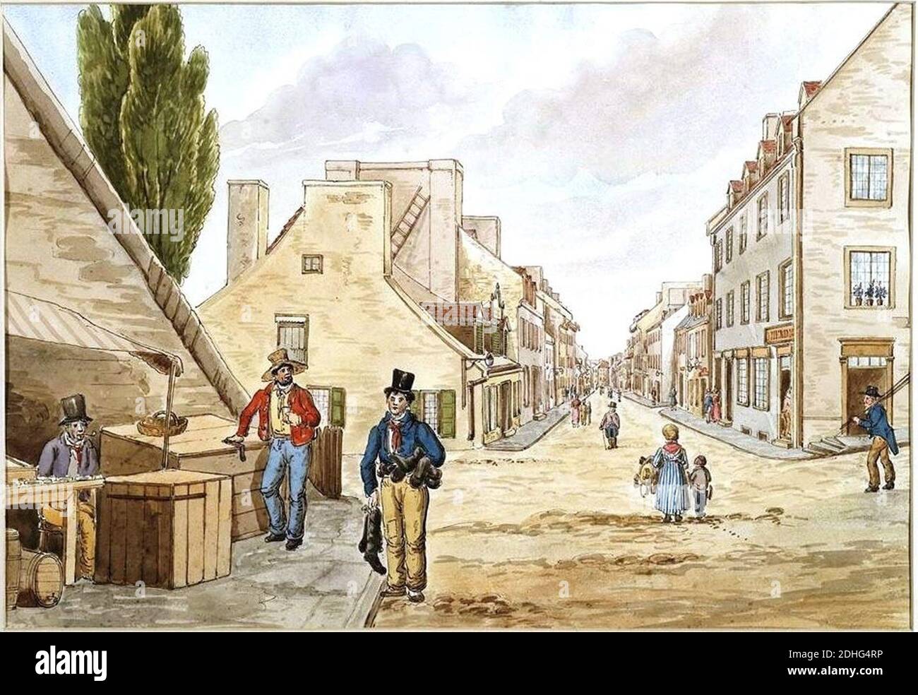 La rue Saint-Jean en 1829 - James Patterson Cockburn. Stock Photo